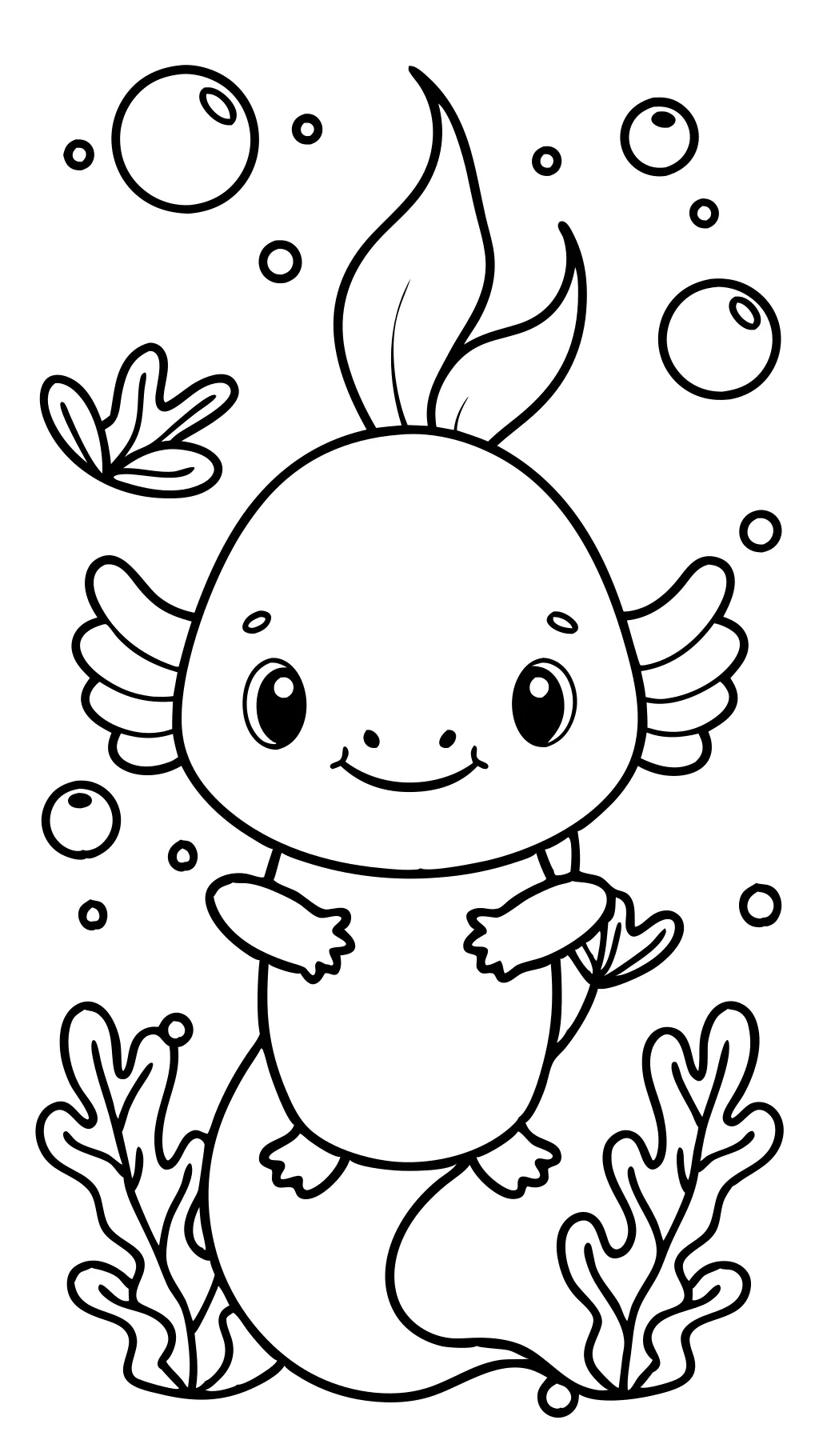 Kawaii axolotl para colorear